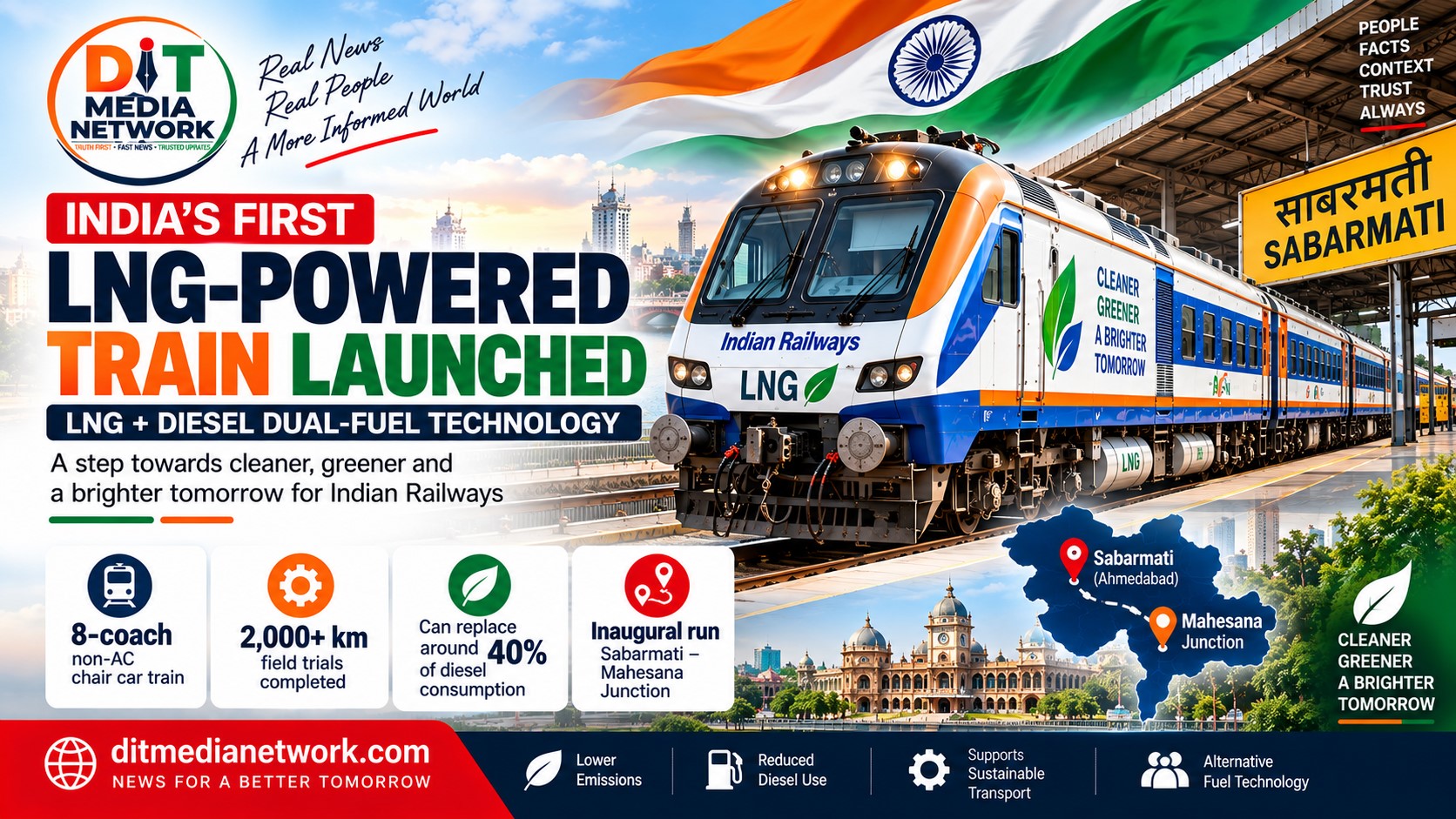 India Launches First LNG-Powered Train as Indian Railways Expands Alternative-Fuel Push
